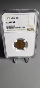 1909 VDB 1c Lincoln Wheat Cent Penny NGC Genuine. - Picture 1 of 4