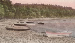 Postal de playa de Amesbury MA 1916 Lake Attitash botes de remos costa - Imagen 1 de 3