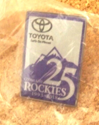 2018 Colorado Rockies lapel pin 25th Anniversary MLB Toyota scarce - Image 1 of 4