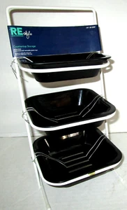 3 Tier Countertop Storage Tray ~ White Finish` 12 1/8" H x 8" W x 6 1/8" D - Picture 1 of 2
