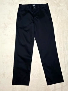 Merona ultimative schwarze Herren-Chinohose vorne flach Größe 34 x 34 (eigentlich 34 x 33) - Bild 1 von 6