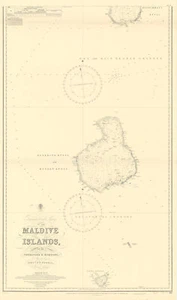 Maldive Islands #3 South Walker/EAST INDIA COMPANY sea chart 1839 (1950) map - Picture 1 of 1