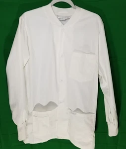 Landau Size Medium Relaxed Fit 3-Pocket Full-Length Lab Coat Hospital Nurse Vet - Picture 1 of 10