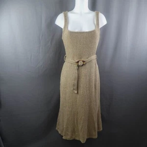 Majorelle Womens Sweater Dress Medium Green Midi Sheath Hippie Boho Belted Y2K - Picture 1 of 16