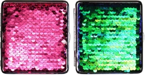 Champ 20 Kingsize Portasigarette - Metallo/Tessuto Glitter - Elastico - 2 Colori - Bild 1 von 4