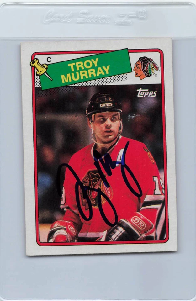 1988/89 Topps #106 Troy Murray Blackhawks  Signed Auto *G579 - Image 1 of 1
