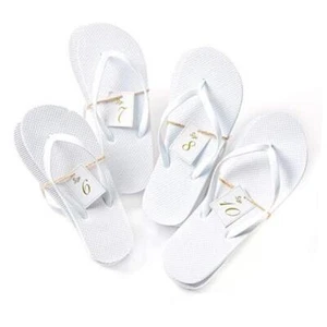 Bulk Flip Flops For Wedding Guest | 52 Pack Wholesale Flip Flop Sandals | White - Picture 1 of 8