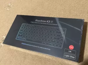 NEW Keychron K3 Ultra-Slim UK White Backlight Wireless Bluetooth/Wired ABS - Picture 1 of 13