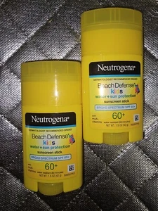 Neutrogena Beach Defense Kids SPF 60+ Sunscreen Stick, 1.5 oz Lot Of 2 - Picture 1 of 1