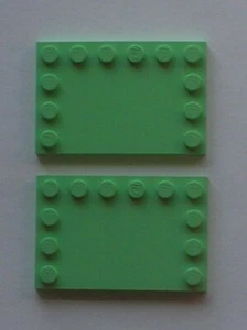 2 x LEGO Medium Green Tile Modified 4x6 Ref 6180 Set 5848 5834  - Picture 1 of 1
