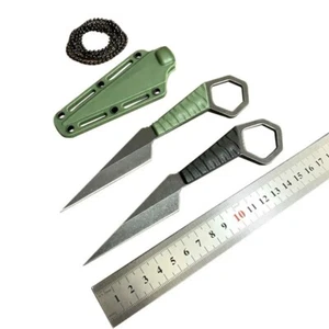 5CR13MOV Stainless Steel Sharp Small Fixed Blade Knife Camping Neck Knife - Picture 1 of 8