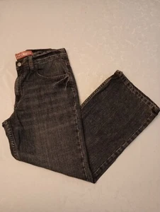 Boys Grey Lee Dungarees Jeans, Size 14 Dark Wash Straight Leg Adjustable Waist - Picture 1 of 5