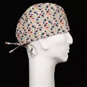 Mini Sushi on Gray Theme Scrub Hat - Picture 1 of 1