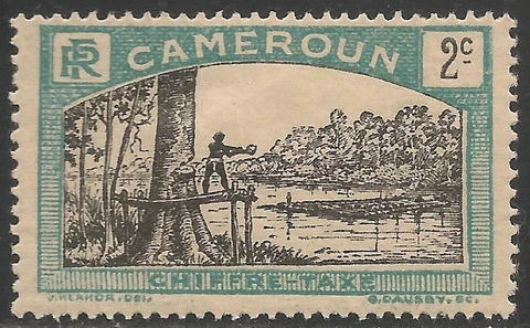 Cameroun #J1 (D1) VF MINT LH - 1925 2c Man Felling Tree Cover
