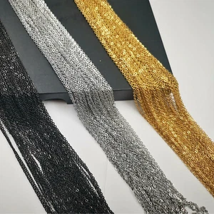 Catena ovale 1,5/2/2,4 mm acciaio s argento nero oro fai da te gioielli alla rinfusa - Foto 1 di 15