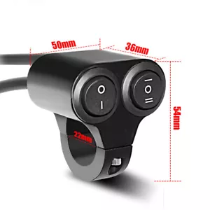 7/8" Motorcycle Handlebar Dual Button On Off Switch Headlight Fog Spot Light 12V - Picture 1 of 12