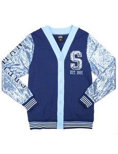 SPELMAN COLLEGE Strickjacke Pullover Pailletten Damen HBCU leichte Strickjacke KLEIN - Bild 1 von 1