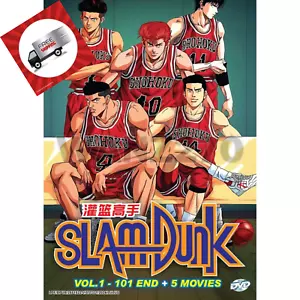 Anime DVD Slam Dunk Complete TV Series Vol.1-101 End + 5 Movie English Subtitle - Foto 1 di 8