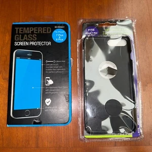 iPhone 7 Plus /8 Plus Tempered Glass Screen Protector And Cell Phone Case NWT - Picture 1 of 8