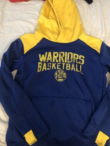 Golden State Warriors Boy’s Sz MEDIUM (10/12) Sweater Hoodie Cover