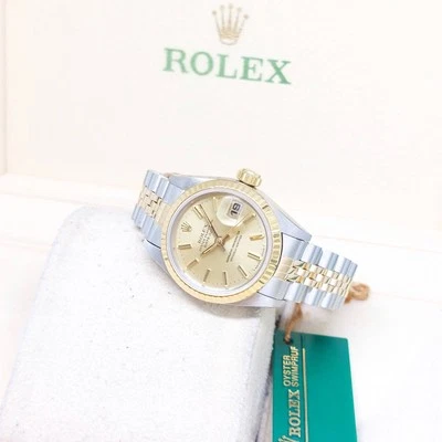 Rolex 26mm 18K Half Yellow Gold Champagne Sticks Datejust REF: 69173 (E) - Image 1 of 4