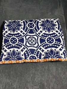 Twin Studio 3B Reversible Cotton Duvet Cover Navy & Orange 64”x84” - Picture 1 of 6