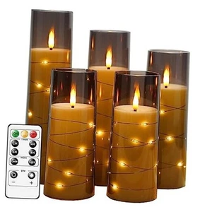 Flameless LED Candles with Timer 5 Pc Flickering Flameless Candles for - Picture 1 of 7