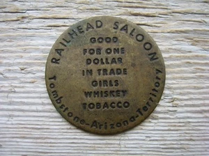 Brothel Token Railhead Saloon Tombstone Arizona Territory - Good for All Night! - Picture 1 of 3