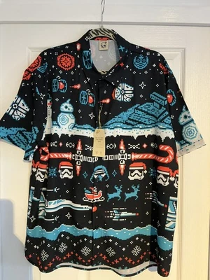 Mens Star Wars Christmas Hawaiian Shirt Large New with tags - Image 1 of 4