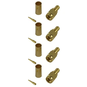Pack of 4 SMA Male Crimp Connector - CLF200 Cable Crimp Easy To Use Custom - Picture 1 of 5