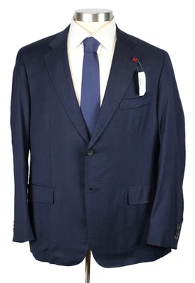 Isaia Comfort Project Jacket 46 R (56 EU) Mens Navy Wool Two Button Slim Coat - Image 1 of 4
