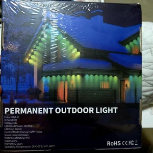 Permanent Outdoor Lights for House, 100Ft Rgb+60Ic,Smart Outdoor Decor,42 Scene - Picture 1 of 4