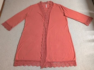 Tickled Teal Damen Gr. 3X rosa Viskose Mischung Langarm vorne offen Cardigan Pullover 25 - Bild 1 von 8