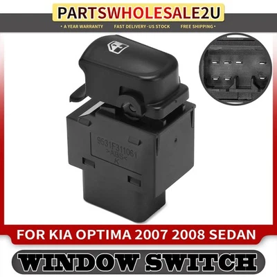 Interruptor de ventana eléctrica trasero derecho pasajero para Kia Optima 2007 2008 sedán 4 puertas Foto 1 de 4