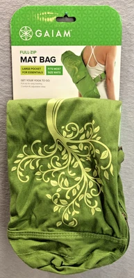 GAIAM Yoga Mat Bolsa de Transporte Cremallera Completa 24" L x 5" Pulgadas Diámetro Verde Bolsa de Carga  Foto 1 de 4