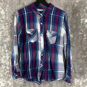 Rails Size L Plaid Casual Button Top Colorful Long Sleeve Collar - Picture 1 of 7