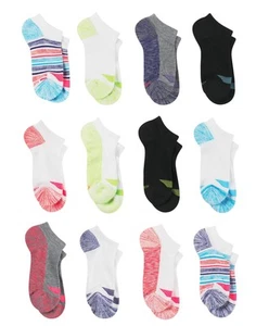 Hanes Girls' Cool Comfort Mesh No Show Socks 12-Pack - Picture 1 of 5