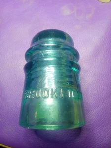 Aislador de vidrio vintage, Brookfield, azul aguamarina - Imagen 1 de 3