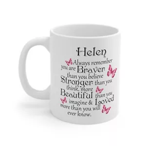 Schöne personalisierte mutigere TASSE Geschenk Schwester, Freundin, Mama Dankeschön Geschenk - Bild 1 von 11