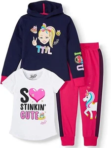 Girls Jojo Siwa Hoodie and Jogger Clothing Set - Big Bow, star, Tie Dye Hoodie