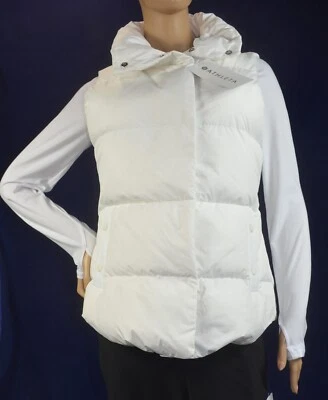 Athleta $159 NWT Size M with Tiny Flaw White Downtown Down Vest Jacket #599481 - Image 1 of 4