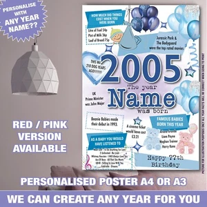 18° 2005 18 anni personalizzato buon compleanno UK fatti stampa poster regalo 73 - Foto 1 di 8