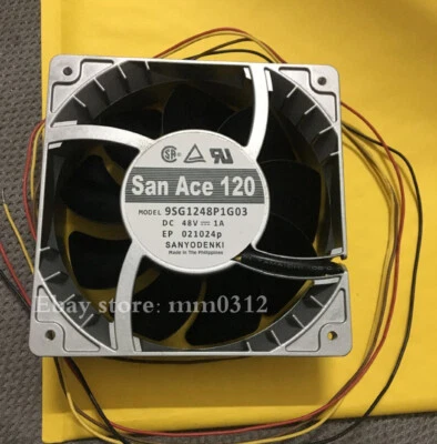 1pcs  SANYO 9SG1248P1G03 DC48V 1A 12038 120mm large air volume cooling fan - Image 1 of 2