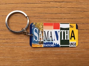Samantha Metal Keychain Name Key Ring License Plate Keychain Key Fob Embossed - Picture 1 of 1