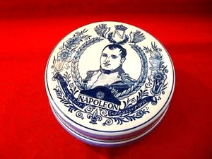 VINTAGE Delfts blau Cafe-Restaurant Napoleon runde Schmuckschatulle mit Deckel 5,5" - Bild 1 von 8