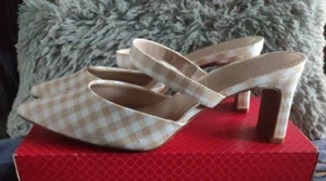 NEW KELLY KATIE SWEET GINGHAM HEELS UK Size 6 (US 8 1/2) - Picture 1 of 9