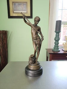 Vintage - David After The Fight - Antonin Mercié Kunst & Ambiente Bronze Statue - Picture 1 of 18
