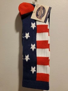 American Lifestyle 1 Paar Crew-Socken grau mit hissender Flagge Iwo Jima Herren 10-12 - Bild 1 von 3