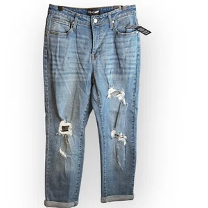 Pantalones de mezclilla Nova Know it All de tiro medio Boyfriend azul mediano talla 9 nuevos con etiquetas - Imagen 1 de 4