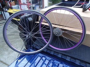 Sun Mistral 26 inch Roadbike rims with Deore LX Road hubs - Picture 1 of 10